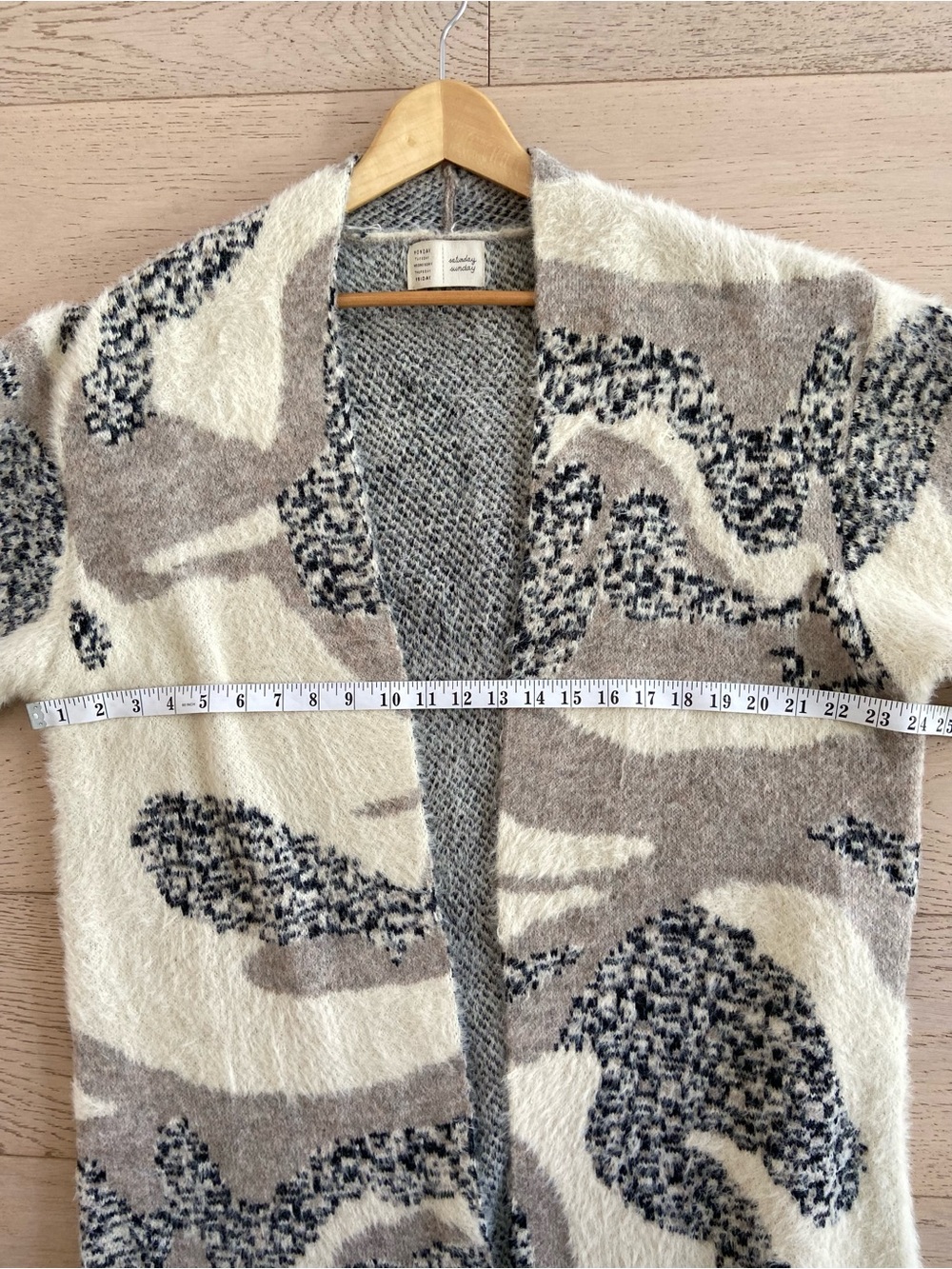 Anthropologie SATURDAY SUNDAY Winter’s Walk Fuzzy Kimono Open Cardigan One Size - Picture 6 of 8
